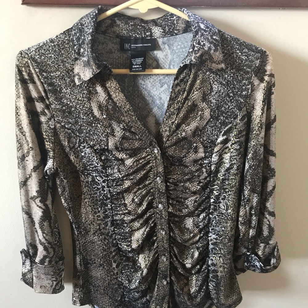 INC button down blouse